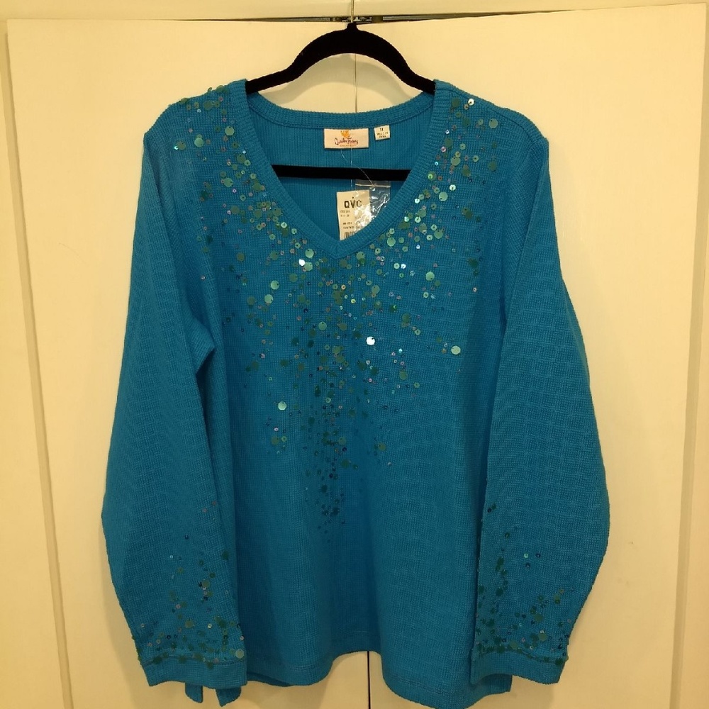 Quacker Factory Embellished Tunic Top NWT XL